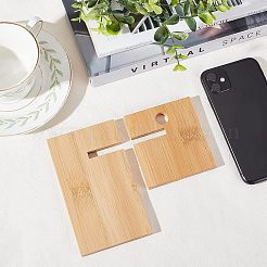 竹製携帯電話ホルダー  長方形  ベージュ  完成品：8.5x8.1x14cm&nbsp;AJEW-WH0248-138