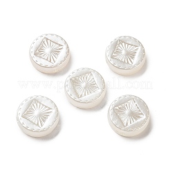 ABSプラスチックパール調ビーズ  フラットラウンド  ホワイト  15.5x5mm  穴：1.8mm&nbsp;LS-X-OACR-L013-040