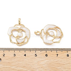 ラックメッキ合金樹脂ペンダント  花のチャーム  カドミウムフリー＆ニッケルフリー＆鉛フリー  ライトゴールド  28x21.5x5.5mm  穴：4.2x3.2mm&nbsp;FIND-C050-05KCG