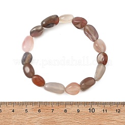 Natural Crimson Agate Nuggets Beaded Stretch Bracelets for Women&nbsp;BJEW-JB14264