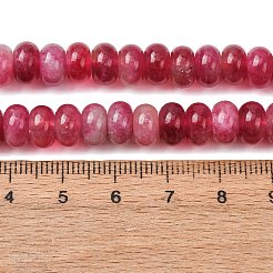 天然石ホワイトジェイドビーズ連売り  染め  滑らかなロンデル  サクランボ色  8x5mm  穴：1mm  約73~76個/連  14.57~15.16''（37~38.5センチメートル）&nbsp;X-G-E507-01-13