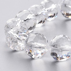 ガラスビーズ連売り  多面カット  ラウンド  透明  15~15.5mm  穴：2mm  約15個/連  8.6インチ（22cm）&nbsp;EGLA-J140-NA01-16mm