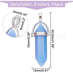 16Pcs 8 Colors Synthetic Luminous Stone Pendants&nbsp;FIND-CA0005-30