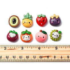 不透明漫画樹脂カボション50個  混合図形  果物  ミックスカラー  14~23x16~19x7.5~10.5mm&nbsp;CRES-FS0001-19