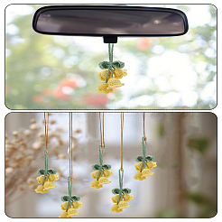 2Pcs Lily of the Valley Kintting Cotton Wool Pendant Decorations&nbsp;HJEW-LP0002-93D