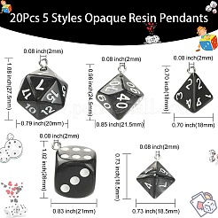 20Pcs 5 Styles Opaque Resin Pendants&nbsp;RESI-CJ0002-64