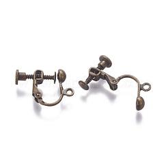 Rack Plated Brass Screw Clip-on Earring Findings&nbsp;KK-P169-04AB