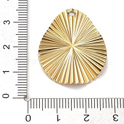 イオンプレーティング（IP）304ステンレスペンダント  ティアドロップチャーム  18KGP本金メッキ  31x24.5x2mm  穴：1.6mm&nbsp;X-STAS-M323-37G