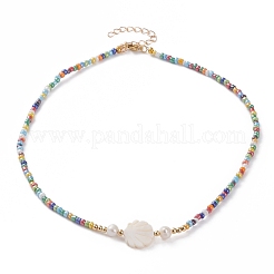 Natural Shell Beaded Necklaces&nbsp;NJEW-JN03286