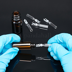 ガラスとプラスチックのサンプルボトル60個  クラフト用  裏地付きパイプ付き  透明  35x6mm  内径：4mm  60個/セット&nbsp;TOOL-OC0001-42