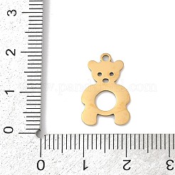 ステンレスペンダント201個  クマのチャーム  18KGP本金メッキ  18x11.5x1mm  穴：1.4mm&nbsp;STAS-F316-21G