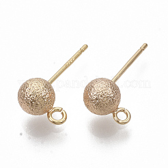 Brass Ball Stud Earring Findings&nbsp;KK-T048-010GB-NF