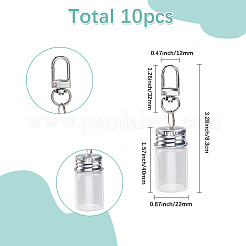 10Pcs Glass Bottle Keychains&nbsp;KEYC-SC0001-56