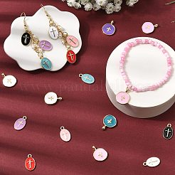 10Pcs 5 Colors Brass Enamel Pendants&nbsp;KK-SZ0007-90