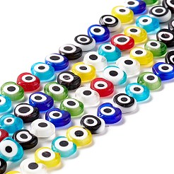 Handmade Evil Eye Lampwork Beads Strands&nbsp;LAMP-F023-B