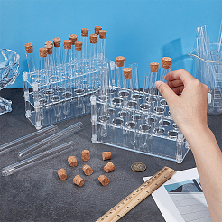 2Pcs Acrylic Multi-Use Colorimetrical Cylinder Tube Display Racks&nbsp;AJEW-OC0014-45