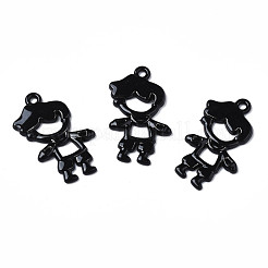 スプレープリント合金ペンダント  カドミウムフリー＆ニッケルフリー＆鉛フリー  女の子  ミックスカラー  22x14x1.5mm  穴：1.2mm&nbsp;PALLOY-T077-165