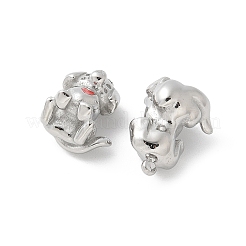 304ステンレススチールエナメルペンダント  犬のチャーム  ステンレス鋼色  15x11.5x9mm  穴：1.6mm&nbsp;STAS-Z122-20P