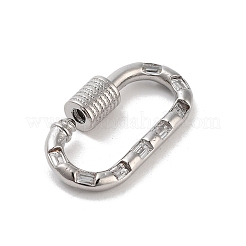 Brass Micro Pave Clear Cubic Zirconia Keychain Rings&nbsp;KK-M293-49P
