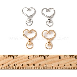 40色の合金製回転スナップフック留め具2個。  ミックスカラー  ハート  33.2x23.9x6mm  穴：5x9mm  20個/カラー&nbsp;FIND-FS0004-73B