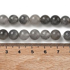 天然石クラウディクォーツビーズ連売り  ラウンド  8mm  穴：1mm  約45~47個/連  15インチ&nbsp;G-D840-69-8mm