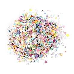 プラスチックスパンコールビーズ  黄金の光沢  ミシンクラフト装飾  桜/ハート/星  ミックスカラー  1.5~4x3~5x0.2~0.3mm  約193000個/500g&nbsp;KY-C014-07