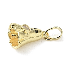 Halloween Theme Brass Micro Pave Cubic Zirconia Pendants&nbsp;KK-L248-05G-01