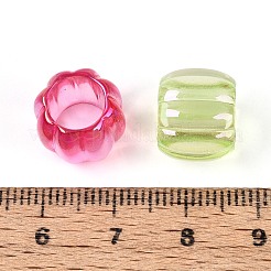 UVメッキ透明アクリルヨーロピアンビーズ  大穴ビーズ  虹色の  ミックスカラー  13x11mm  穴：7.8mm&nbsp;TACR-T029-06M