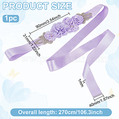 Rhinestone Flower with ABS Imitation Pearl Bridal Belt&nbsp;AJEW-WH0348-119C