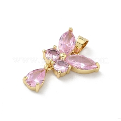Brass Micro Pave Cubic Zirconia Pendants&nbsp;KK-H537-08G