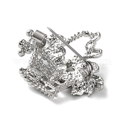 ファッションプラチナ亜鉛合金エナメルピン  バックパックの服に合うラインストーンのブローチ  花籠  29x32.5mm&nbsp;JEWB-D068-01P-03