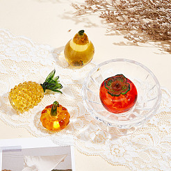 4Pcs 4 Styles Handmade Lampwork Fruits Display Decorations&nbsp;DJEW-DR0001-15