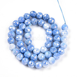 Anti-Tarnish Electroplate Glass Beads Strands&nbsp;X-GLAA-N010-8mm-02