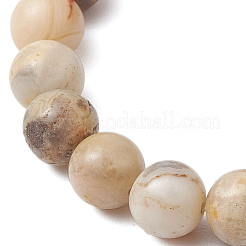 Round Natural Crazy Agate Beaded Stretch Bracelets for Women&nbsp;BJEW-JB11045-01