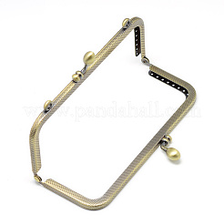 バッグクラフト用アイアン製がま口金具  アンティークブロンズ  85x180x12mm  穴：1.5~5mm&nbsp;X-FIND-T008-082AB