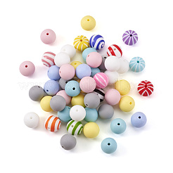 Round Food Grade Eco-Friendly Silicone Focal Beads&nbsp;SIL-TA0001-90