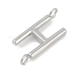 304ステンレススチールレターコネクタチャーム  ステンレス鋼色  文字h  12x5x2mm  穴：1.2mm&nbsp;STAS-M108-01P-08