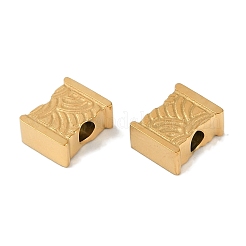 イオンプレーティング（IP）304ステンレスビーズ  長方形  ゴールドカラー  6x7.5x3mm  穴：2mm&nbsp;STAS-M080-02G