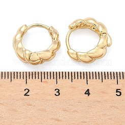 Twist Brass Hoop Earrings&nbsp;EJEW-Z102-09G