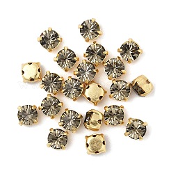 プレシオサ® マキシマ クリスタル 縫い付けカップ  チェコクリスタル  真鍮製爪付き台座付き  719 35 012 チャトン（丸）  ゴールドカラー  ブラックダイヤモンド40010個  ss12（3~3.2mm）&nbsp;Y-PRC-SS12-40010-G