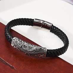 Braided Microfiber Leather Cord Bracelets&nbsp;BJEW-D304-09AS