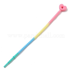 ハートシリコンケーブルタイ  タイラップ  再利用可能なジップタイ  ミックスカラー  210x19x7mm&nbsp;SIL-T057-01I