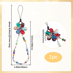 Flower Glass & Crystal Beads Mobile Straps&nbsp;FIND-WH20004-41