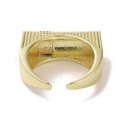 Brass Micro Pave Cubic Zirconia Open Cuff Ring&nbsp;RJEW-K256-46G