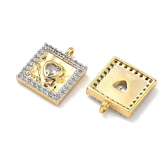 Brass Micro Pave Clear Cubic Zirconia Pendants&nbsp;KK-G555-13GP