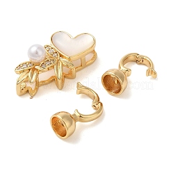 Brass Micro Pave Cubic Zirconia Fold Over Clasps&nbsp;KK-A227-15G