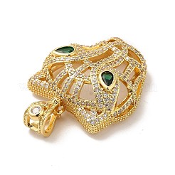 Brass Clear Cubic Zirconia Pendants&nbsp;KK-H433-42G