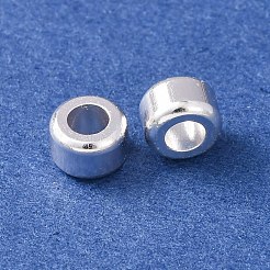 真鍮ビーズ  フラットラウンド  ラックめっき  長持ちメッキ  カドミウムフリー＆鉛フリー  925銀メッキ  6x4mm  穴：3mm&nbsp;KK-C157-36S