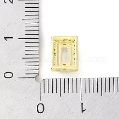 Brass Pave Clear Cubic Zirconia Slide Charms&nbsp;LS-KK-F875-12G-03