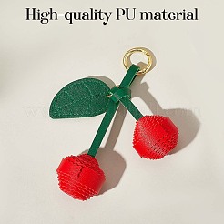 PUレザーと合金キーホルダー1個  チェリー  レッド  150mm&nbsp;KEYC-SP0001-41C